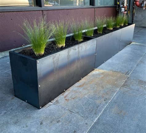 corten steel window box planter|rectangular metal planter box.